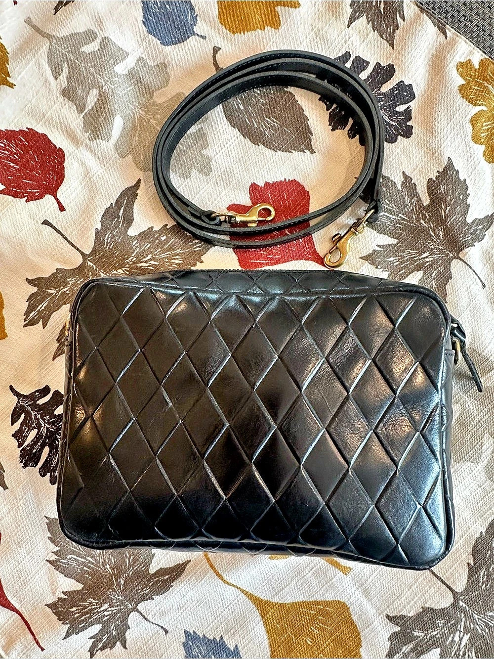 Clare V Midi Sac Black Embossed Leather Crossbody Camera Bag
